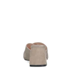Manfield Beige suède sandalen met hak^DAMES Sandalen