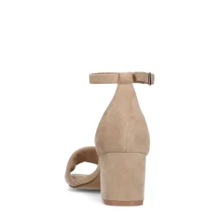 Manfield Beige suède sandalen met hak^DAMES Sandalen