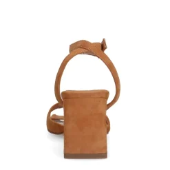 Manfield Beige suède sandalen met hak^DAMES Sandalen