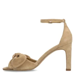 Manfield Beige suède sandalen met hak^DAMES Sandalen