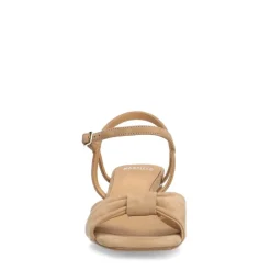 Beige suède sandalen met hak^DAMES Sandalen