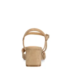Beige suède sandalen met hak^DAMES Sandalen