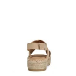 Manfield Beige suède sandalen met plateau^DAMES Espadrilles|Sandalen
