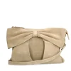 Manfield Beige suède schoudertas^ Schoudertassen