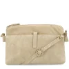 Manfield Beige suède schoudertas^ Schoudertassen