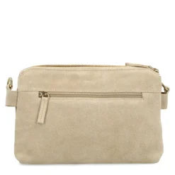 Manfield Beige suède schoudertas^ Schoudertassen
