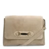 INTERIEURVANMIES X MANFIELD Beige suède schoudertas^ Schoudertassen