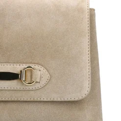 INTERIEURVANMIES X MANFIELD Beige suède schoudertas^ Schoudertassen