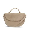 Manfield Beige suède schoudertas^ Schoudertassen