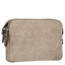 Manfield Beige suède schoudertas^ Schoudertassen