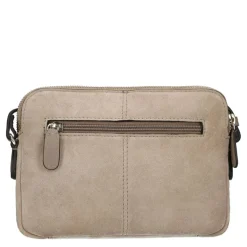 Manfield Beige suède schoudertas^ Schoudertassen