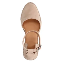 Manfield Beige suède sleehakken^DAMES Sandalen|Espadrilles