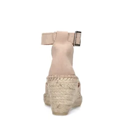 Manfield Beige suède sleehakken^DAMES Sandalen|Espadrilles