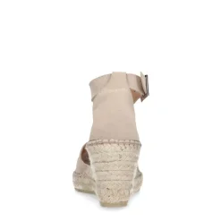 Manfield Beige suède sleehakken^DAMES Sandalen|Espadrilles