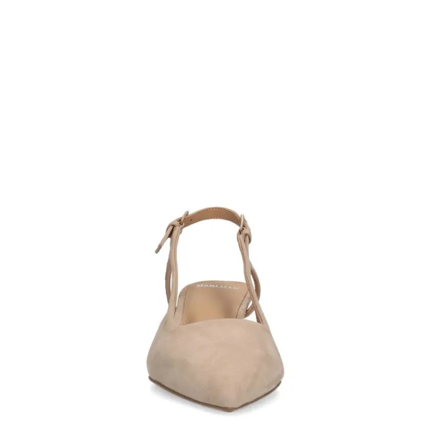 Manfield Beige suède slingback pumps^DAMES Pumps|Slingbacks