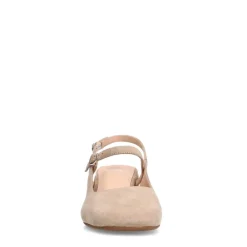 Manfield Beige suède slingbacks^DAMES Pumps|Slingbacks