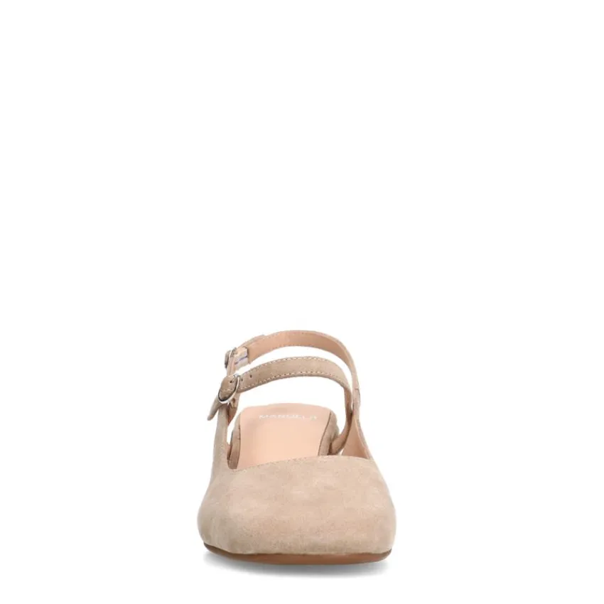 Manfield Beige suède slingbacks^DAMES Pumps|Slingbacks