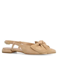 Manfield Beige suède slingbacks^DAMES Pumps|Slingbacks