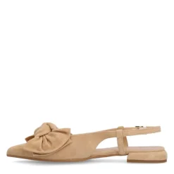 Manfield Beige suède slingbacks^DAMES Pumps|Slingbacks