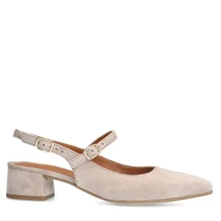No Stress Beige suède slingbacks^DAMES Pumps|Slingbacks