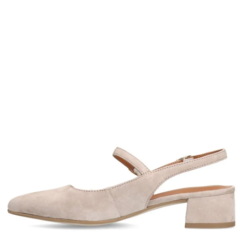No Stress Beige suède slingbacks^DAMES Pumps|Slingbacks