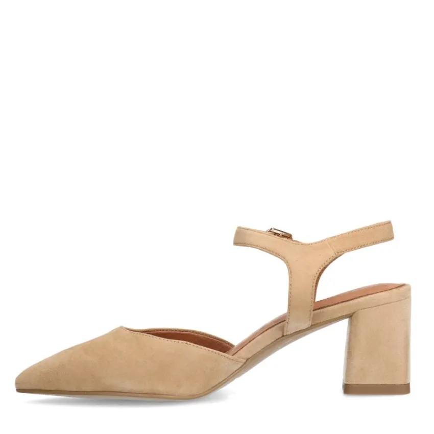 No Stress Beige suède slingbacks^DAMES Pumps|Slingbacks