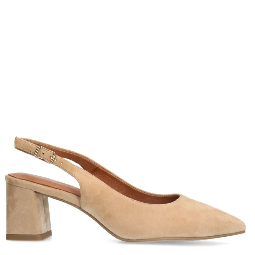 No Stress Beige suède slingbacks^DAMES Pumps|Slingbacks