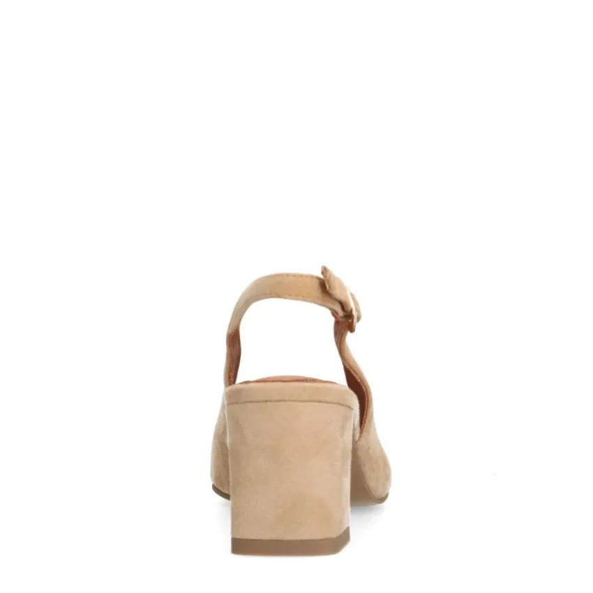 No Stress Beige suède slingbacks^DAMES Pumps|Slingbacks