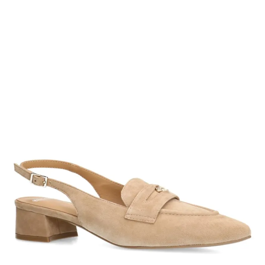 Manfield Beige suède slingbacks^DAMES Pumps|Slingbacks