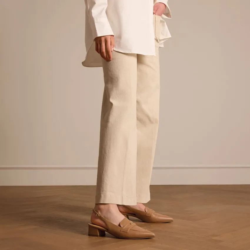 Manfield Beige suède slingbacks^DAMES Pumps|Slingbacks