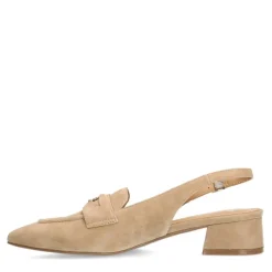 Manfield Beige suède slingbacks^DAMES Pumps|Slingbacks