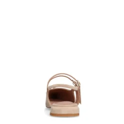 Manfield Beige suède slingbacks met dubbele bandjes^DAMES Pumps|Slingbacks