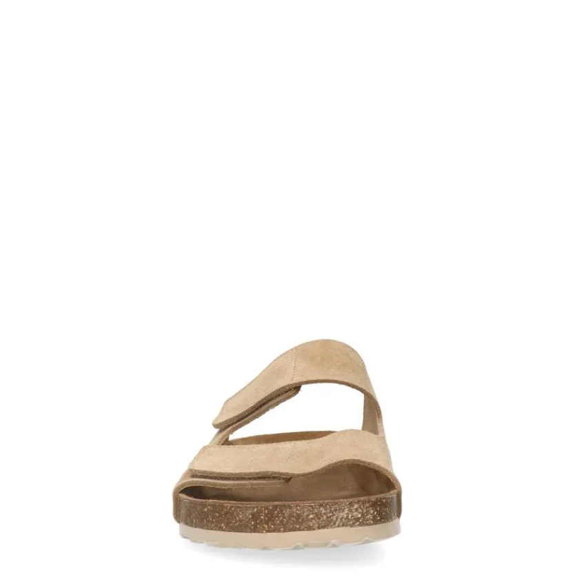 Manfield Beige suède slippers^Heren Slippers & Sandalen