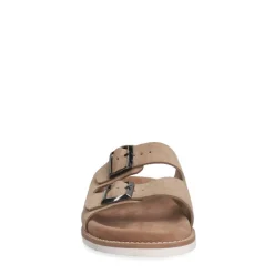 Manfield Beige suède slippers^Heren Slippers & Sandalen