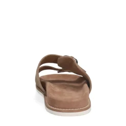 Manfield Beige suède slippers^Heren Slippers & Sandalen