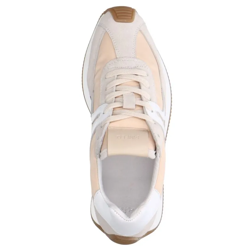 Manfield Beige suède sneaker met leren details^DAMES Sneakers