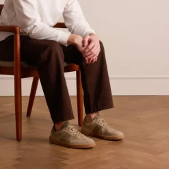 Manfield Beige suède sneakers^Heren Sneakers