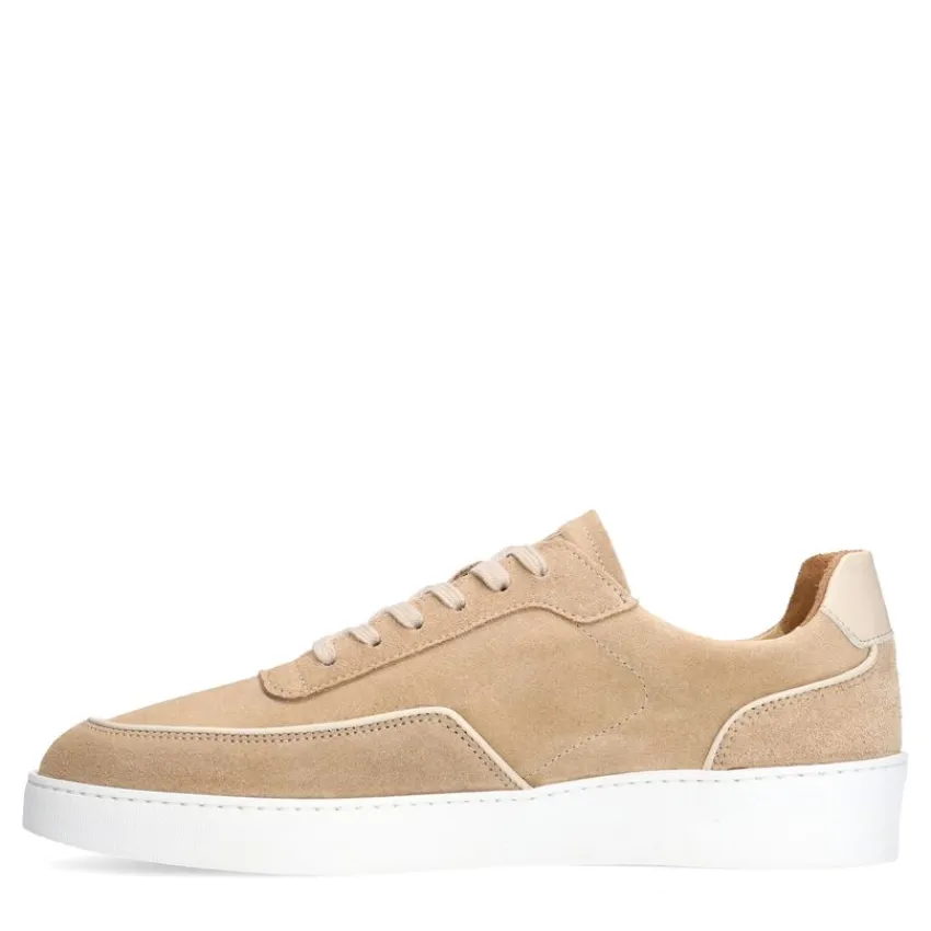 Manfield Beige suède sneakers^Heren Sneakers