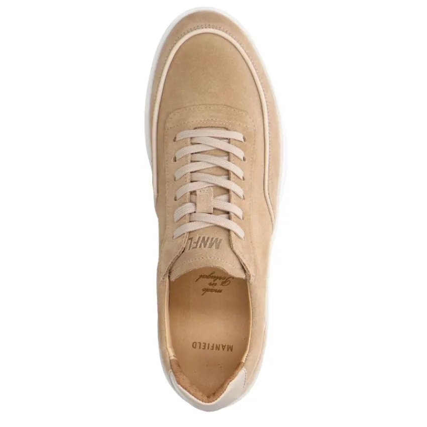 Manfield Beige suède sneakers^Heren Sneakers