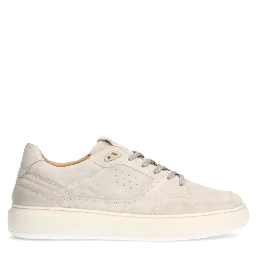 Manfield Beige suède sneakers^Heren Sneakers