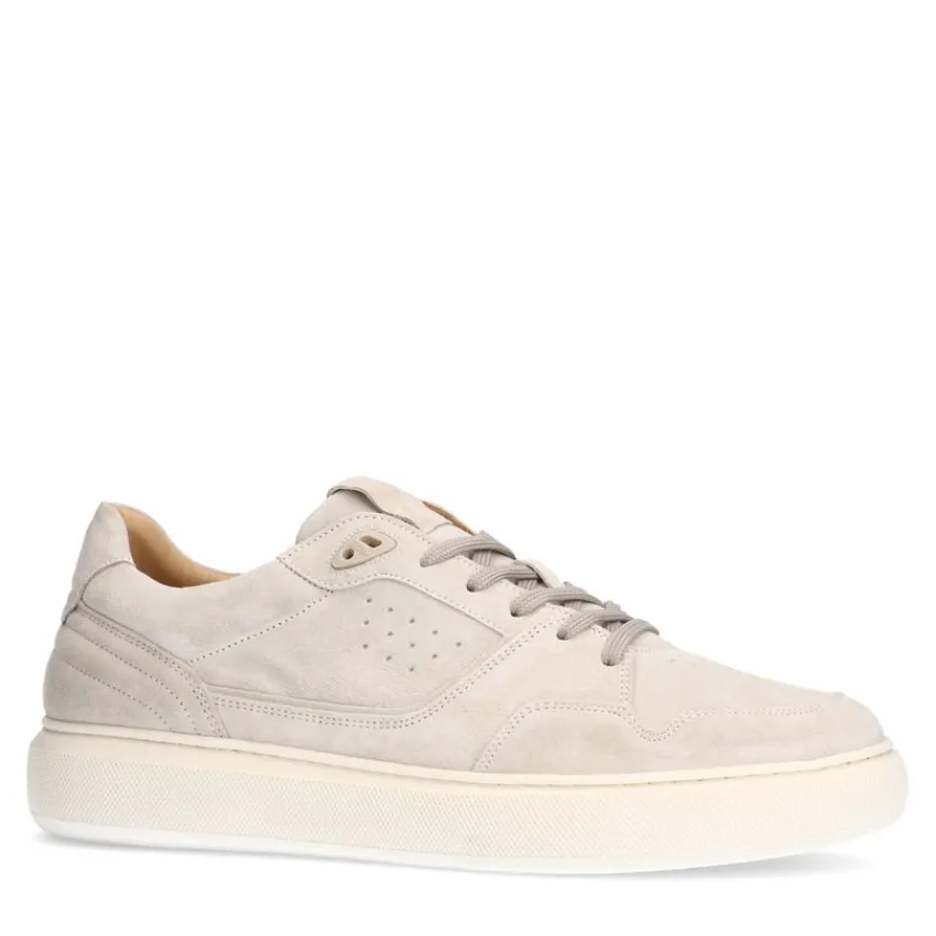 Manfield Beige suède sneakers^Heren Sneakers