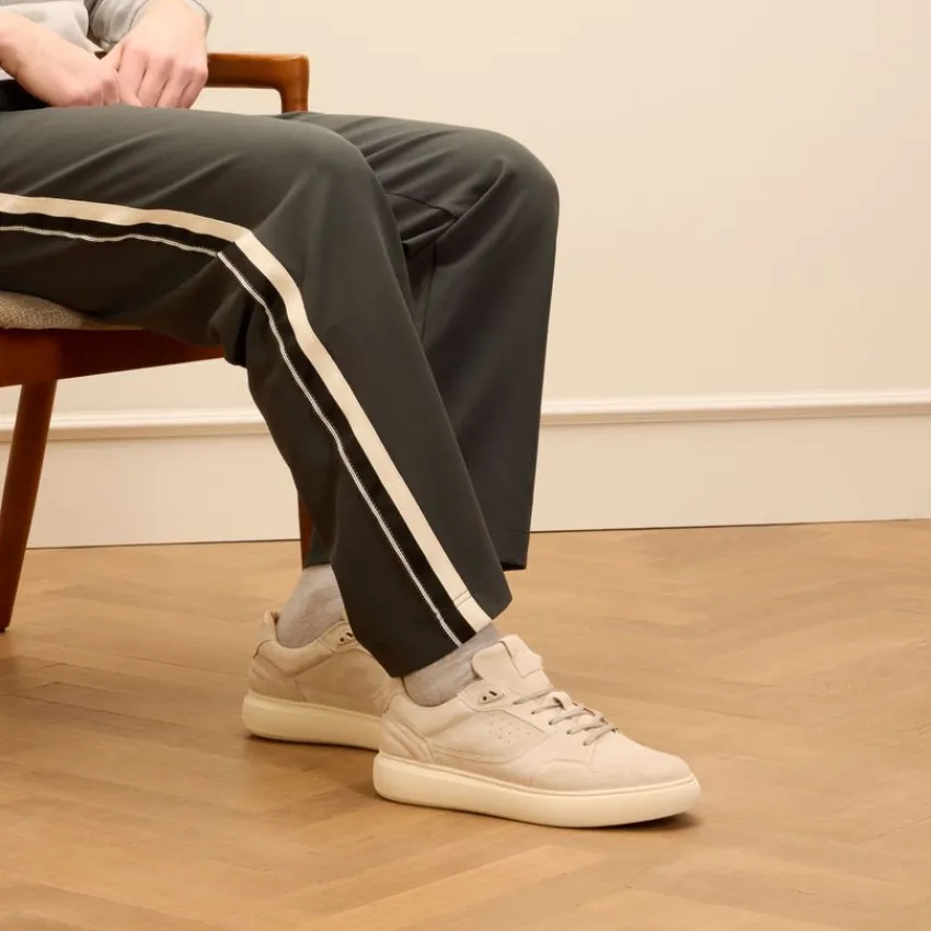 Manfield Beige suède sneakers^Heren Sneakers