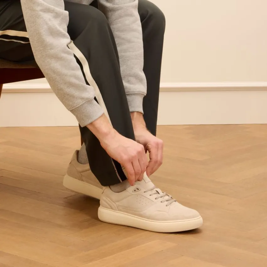 Manfield Beige suède sneakers^Heren Sneakers