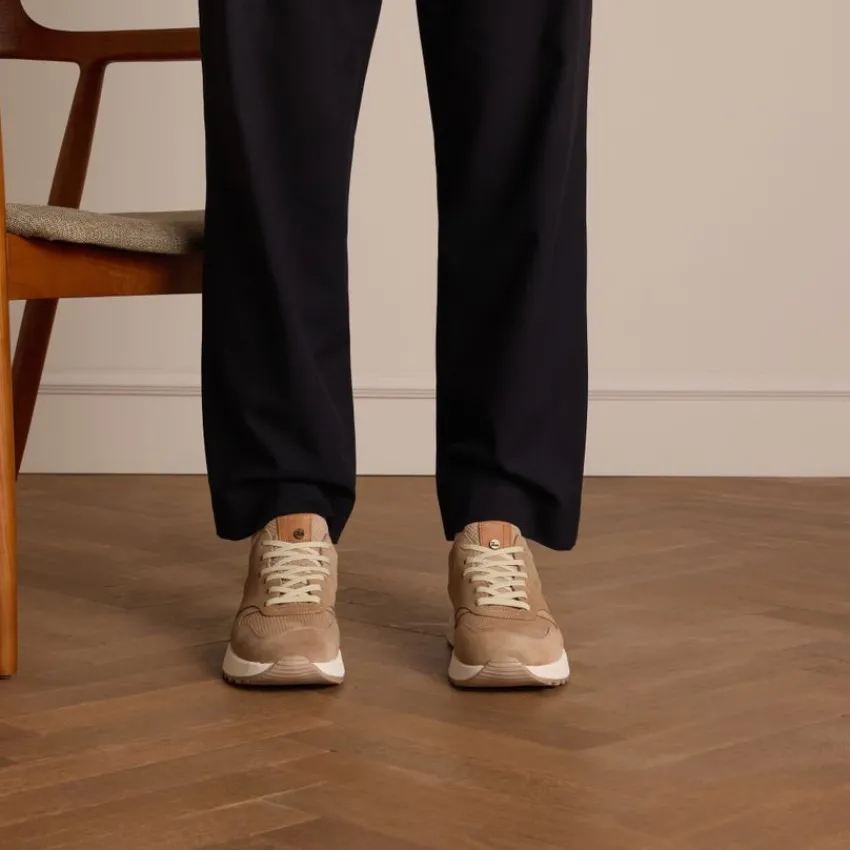 No Stress Beige suède sneakers^Heren Sneakers