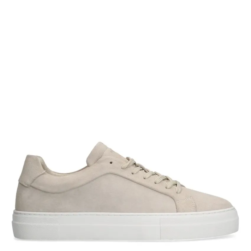 Manfield Beige suède sneakers^Heren Sneakers