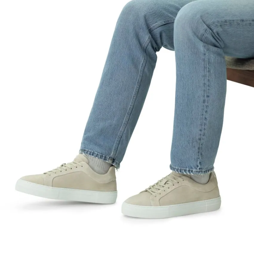 Manfield Beige suède sneakers^Heren Sneakers