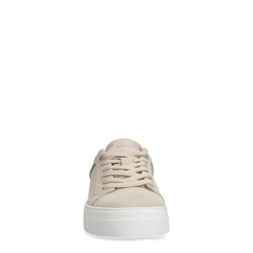 Manfield Beige suède sneakers^Heren Sneakers