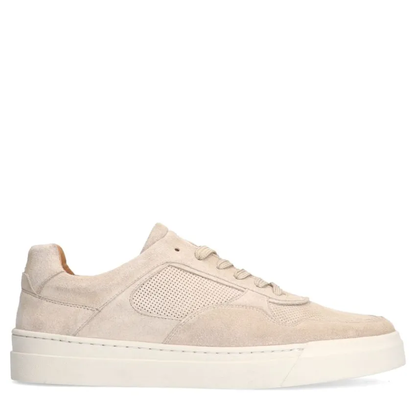 Manfield Beige suède sneakers^Heren Sneakers