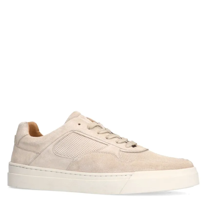 Manfield Beige suède sneakers^Heren Sneakers
