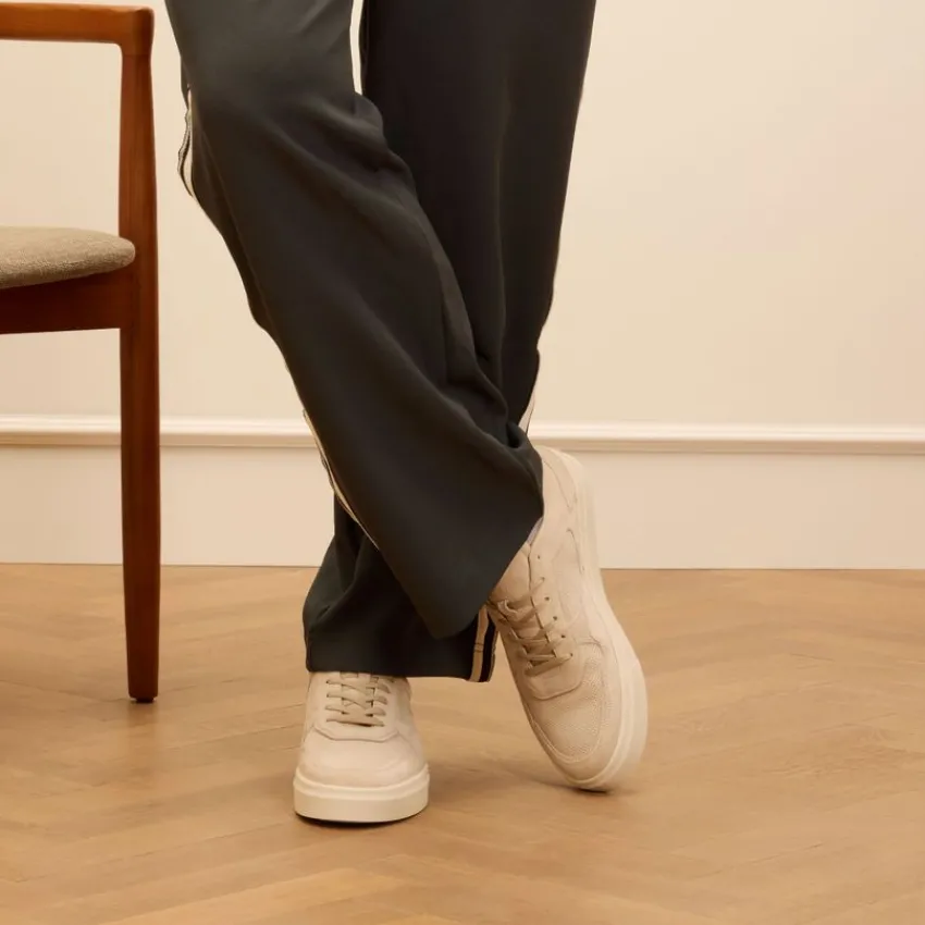 Manfield Beige suède sneakers^Heren Sneakers